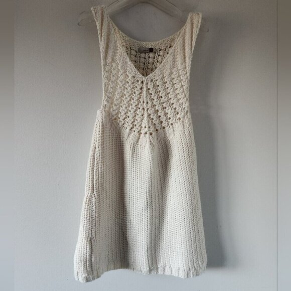 ARITZIA | Wilfred Crochet sweater vest jumper dress wool alpaca cream sz S - Picture 2 of 7